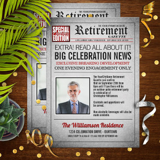 Page d'accueil Journal Retraite Party Invitation