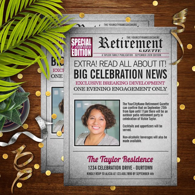 Page d'accueil Journal Retraite Party Invitation (Créateur téléchargé)