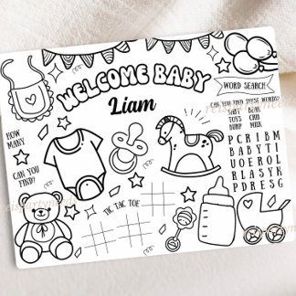 Page d'activité de coloriage pour Baby Shower