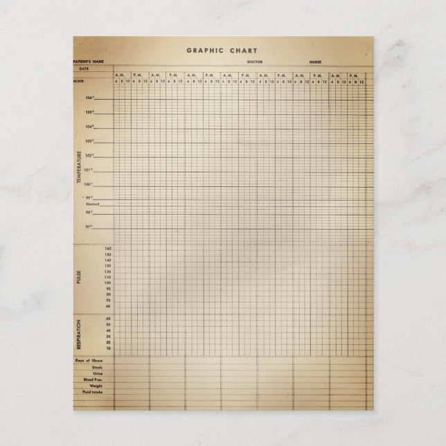 Page de cahier de infirmière vintage (Devant)