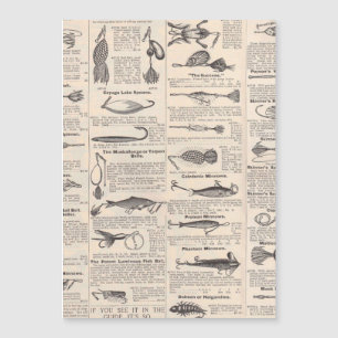 Page de catalogue de leurres de pêche antiques en
