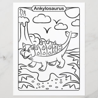 Page de coloration de dinosaures - Ankylosaurus