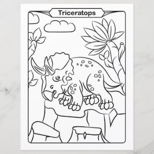 Page de coloration de dinosaures - Tricératops