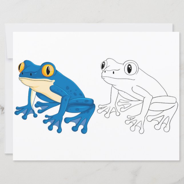 Page de coloration de la grenouille mûre (Devant)