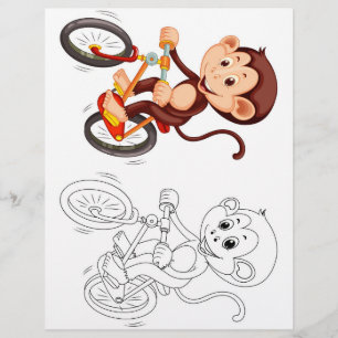 Page de coloration de singe mignon