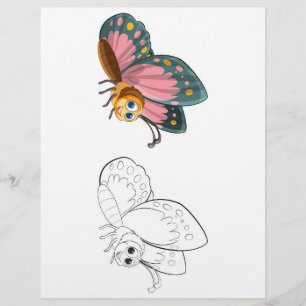 Page de coloration des papillons mignons