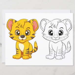 Page de coloration du tigre mignon