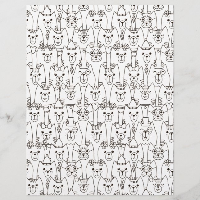 Page de coloriage Cat Clowder papier (Devant)