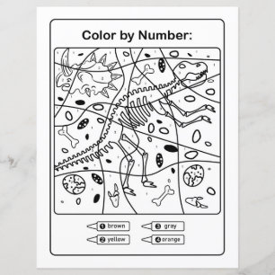 Page de coloriage de dinosaures par numéro - Dino