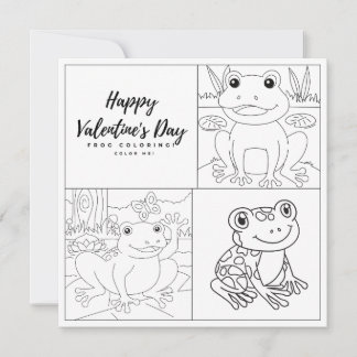 Page de coloriage de grenouille Carte garçon Joyeu