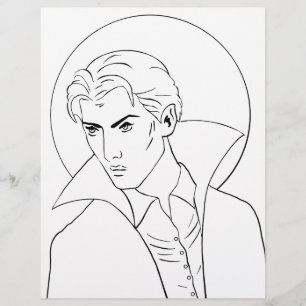 Page de coloriage de l'homme Brooding Vampire