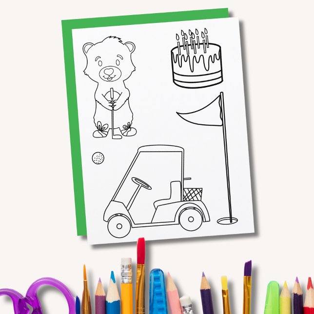 Page de coloriage de mini-putt Putt Anniversaire m (Créateur téléchargé)