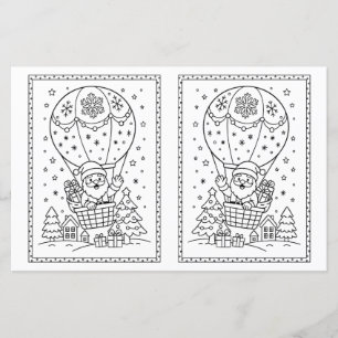 Page de coloriage de Noël pour enfants Père Noël H
