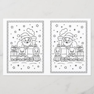 Page de coloriage de Noël pour enfants Père Noël T