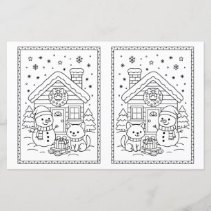 Page de coloriage de Noël pour enfants Snowman