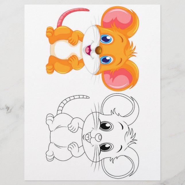 Page de coloriage de souris Cartoon (Devant)