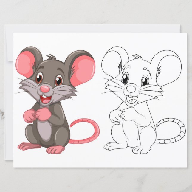 Page de coloriage de souris Cartoon (Devant)