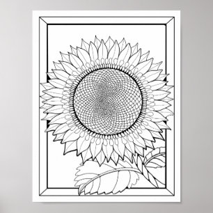 Page de coloriage de tournesol Poster d'art