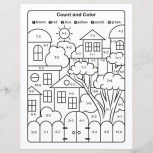 Page de coloriage de trait avec quiz mathématique