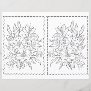Page de coloriage facile florale élégante