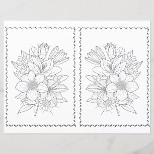 Page de coloriage facile florale élégante