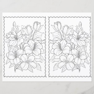 Page de coloriage facile florale élégante