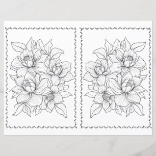 Page de coloriage facile florale élégante