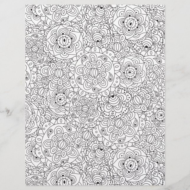 Page de coloriage Fleurs sauvages Papier à rebut (Devant)