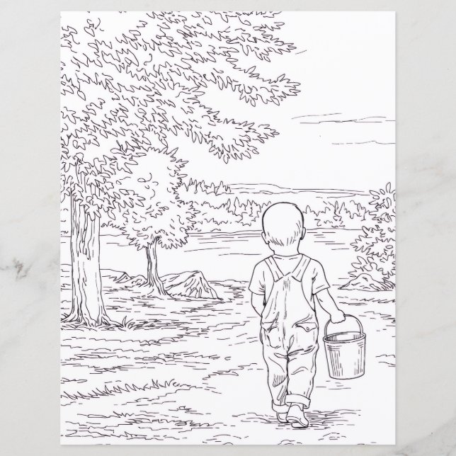 Page de coloriage - Garçon faisant pipi (Devant)