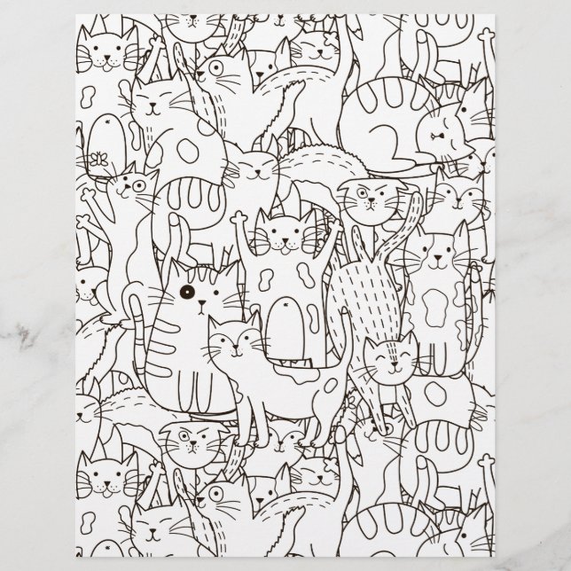 Page de coloriage Papier de scrapbook Meow du chat (Devant)