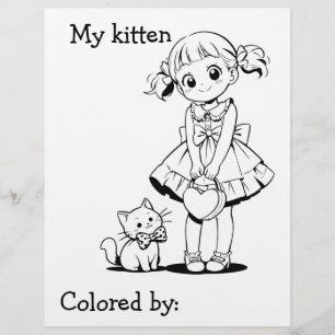 Page de coloriage pour enfants Anime mon chaton