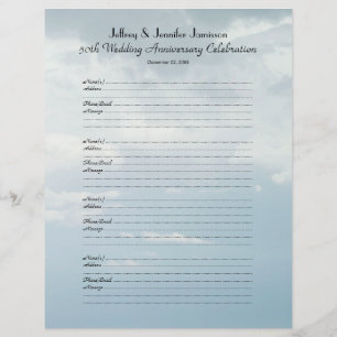 Page de connexion du livre d'invité du 50e anniver
