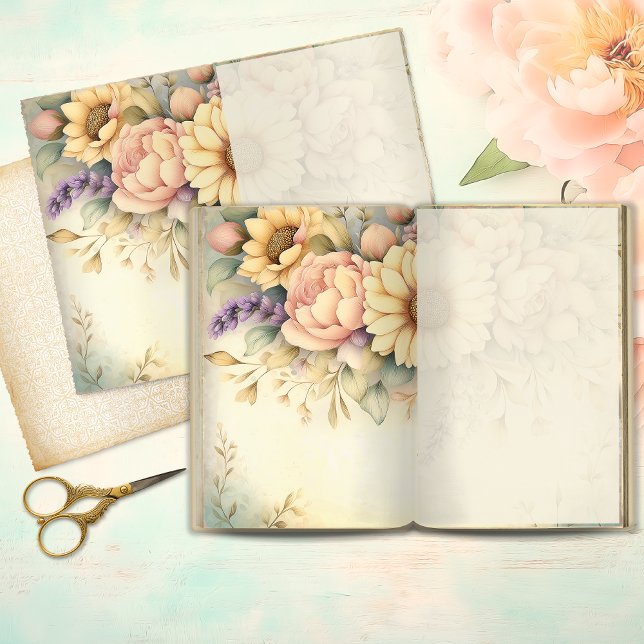 Page de journal de bord Shabby Chic Tournesol & Pi (Créateur téléchargé)