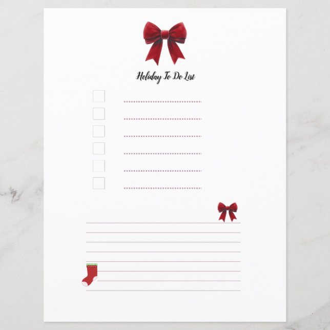 Page de planificateur à nœud rouge de Noël (Devant)