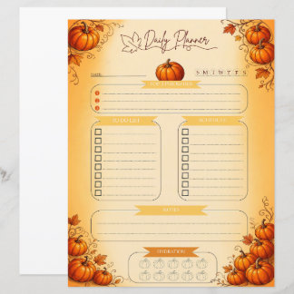Page de planificateur quotidien de citrouille