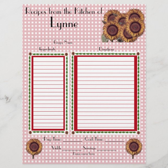 Page de recette de conception personnalisée de tou (Devant)