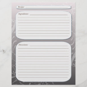 Page de recette en tourbillon de couleur gris