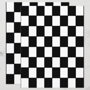 Page de scrapbook à damier noir et blanc recto-ver