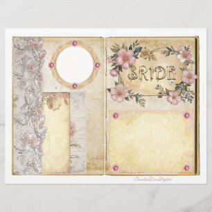 Page de scrapbook Junk Journal de mariage vintage
