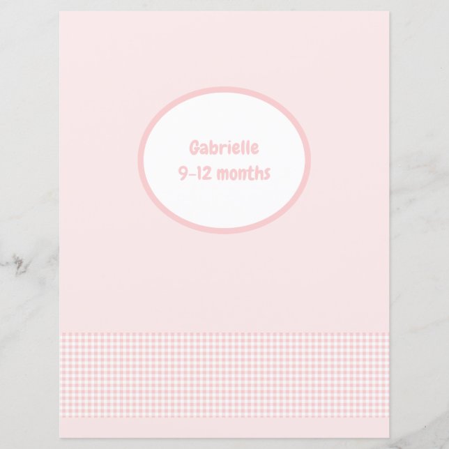 Page de séparation rose pastel - Insert pour album (Devant)