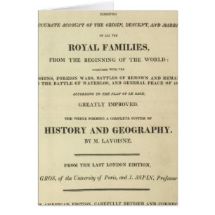 Page de titre Terminé Généalogique, Historique