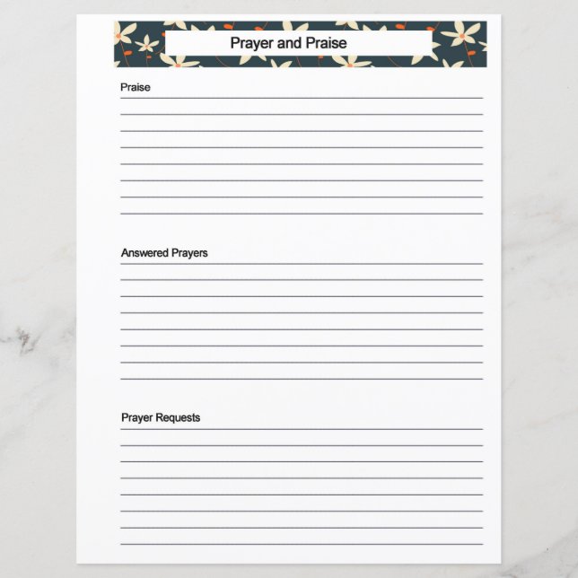 Page Demande de prière (Devant)