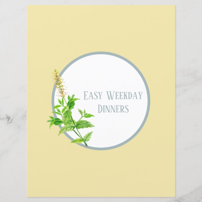 Page Divider Recette - Classeur Herbe Jaune Insére (Devant)