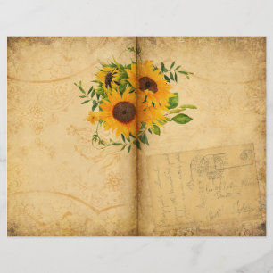 Page du journal vintage Sunflower