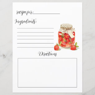 Page du livre de recettes pour la confiture de fra