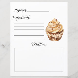 Page du livre de recettes pour les cupcakes