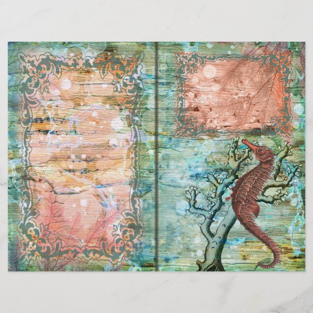 Page Journal des hippocampes et homards vintages (Devant)