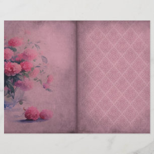 Page Journal floral rose foncé