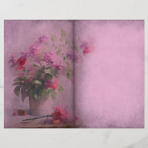 Page Journal floral rose pâle