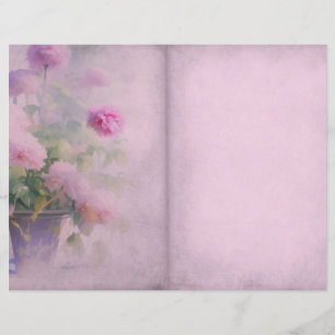 Page Journal floral rose Shabby